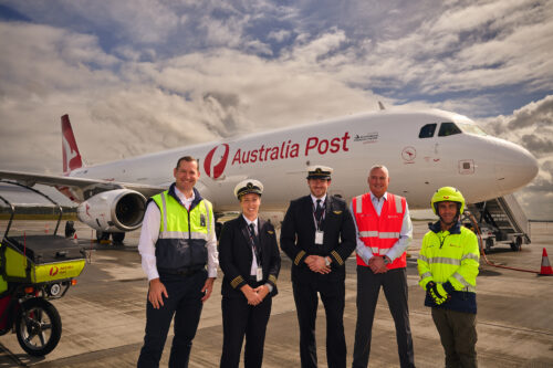 Qantas Freight Australia Post welcome A321P2F freighter at WSI Freight Precint 161026